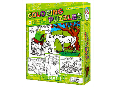COLOURING PUZZLE HORSES COLOURING PUZZLE HORSES