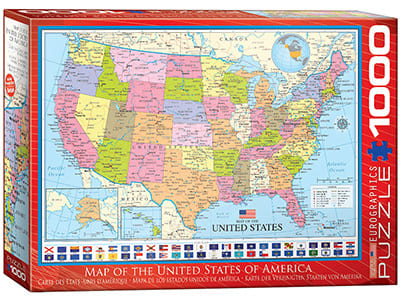 MAP OF THE USA 1000pc