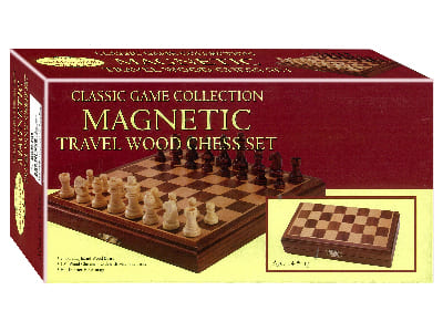 CHESS SET,WOOD,8"FOLDING MAGNT CHESS SET,WOOD,8"FOLDING MAGNT