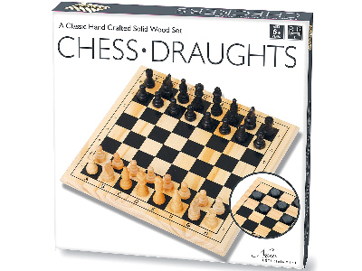 CHESS/DRAUGHTS,SOLID WOOD 29cm CHESS/DRAUGHTS,SOLID WOOD 29cm