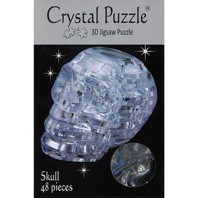 3D SKULL, CLEAR, CRYSTAL PUZZL