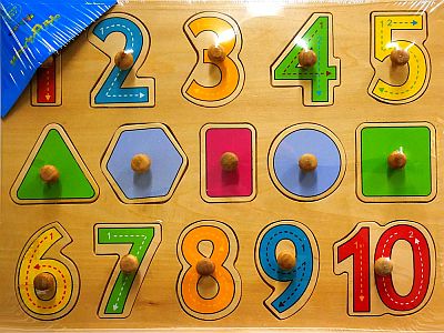 NUMBERS & SHAPES WOODEN PUZZLE