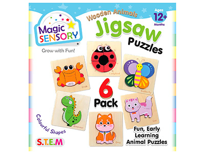 ANIMAL JIGSAWS WOODEN 6 PACK