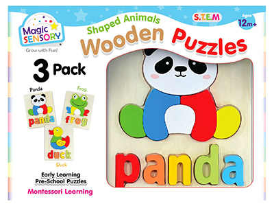 SHAPED ANIMALS WOODEN PUZZLES