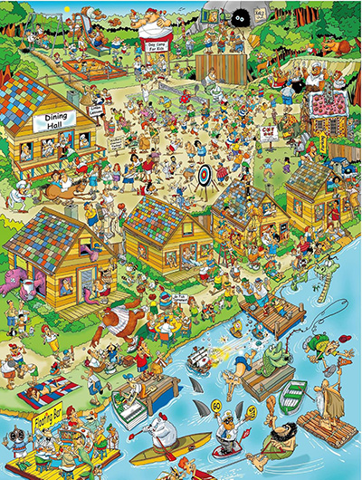 COMIC CROWDS CAMPSITE 750pc COMIC CROWDS CAMPSITE 750pc