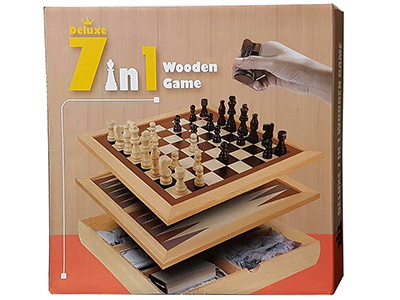 COMBO CHESS 7-in-1 DELUXE WOOD