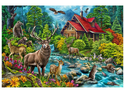 RED-ROOFED CABIN 2000pc