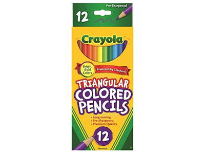 TRIANGULAR COLOURED PENCILS 12