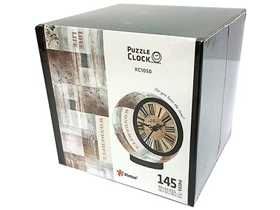 PUZZLE CLOCK COUNTRY BROWN