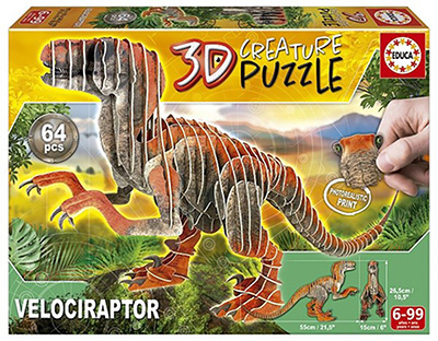 3D CREATURE PUZZL.VELOCIRAPTOR