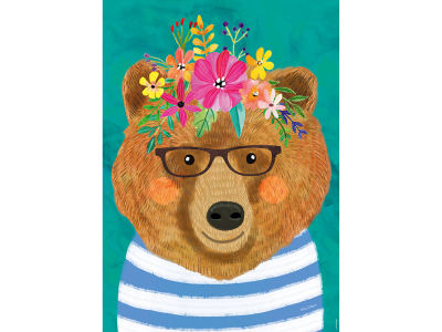 FLORAL FRIENDS, GENTLE BRUIN