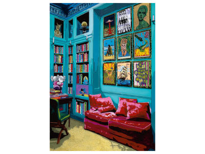 HOME ROOM WITH RED SOFA 1000pc