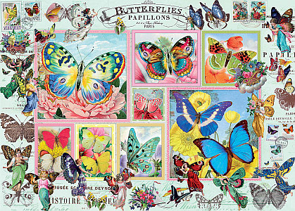 STAMP & COLLAGE BUTTERFLIES