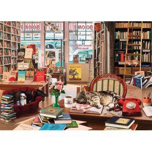 CAT NAPPING BOOKSHOP CAT 1000p