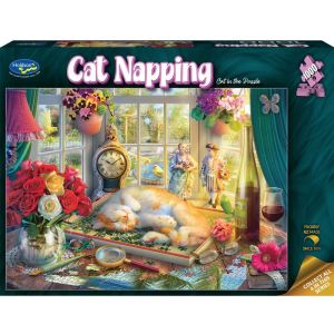 CAT NAPPING CAT IN THE PUZZLE