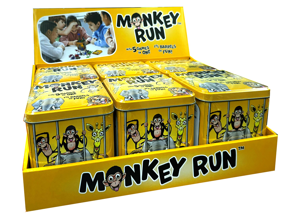 MONKEY RUN TIN, Display of 6