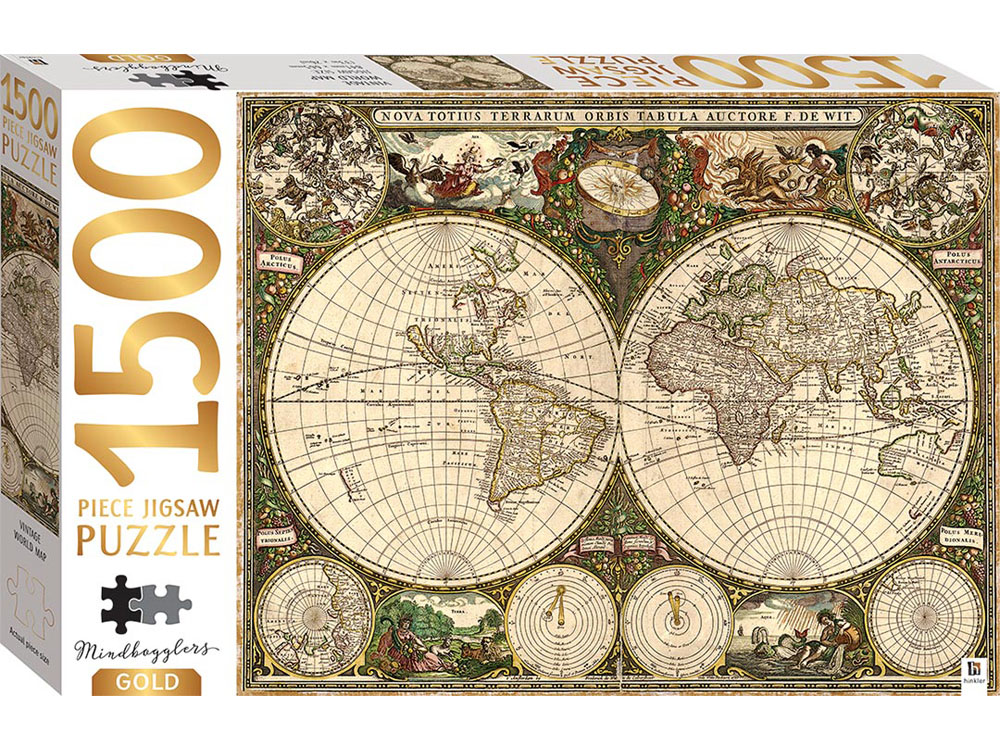 VINTAGE WORLD MAP GOLD 1500pc