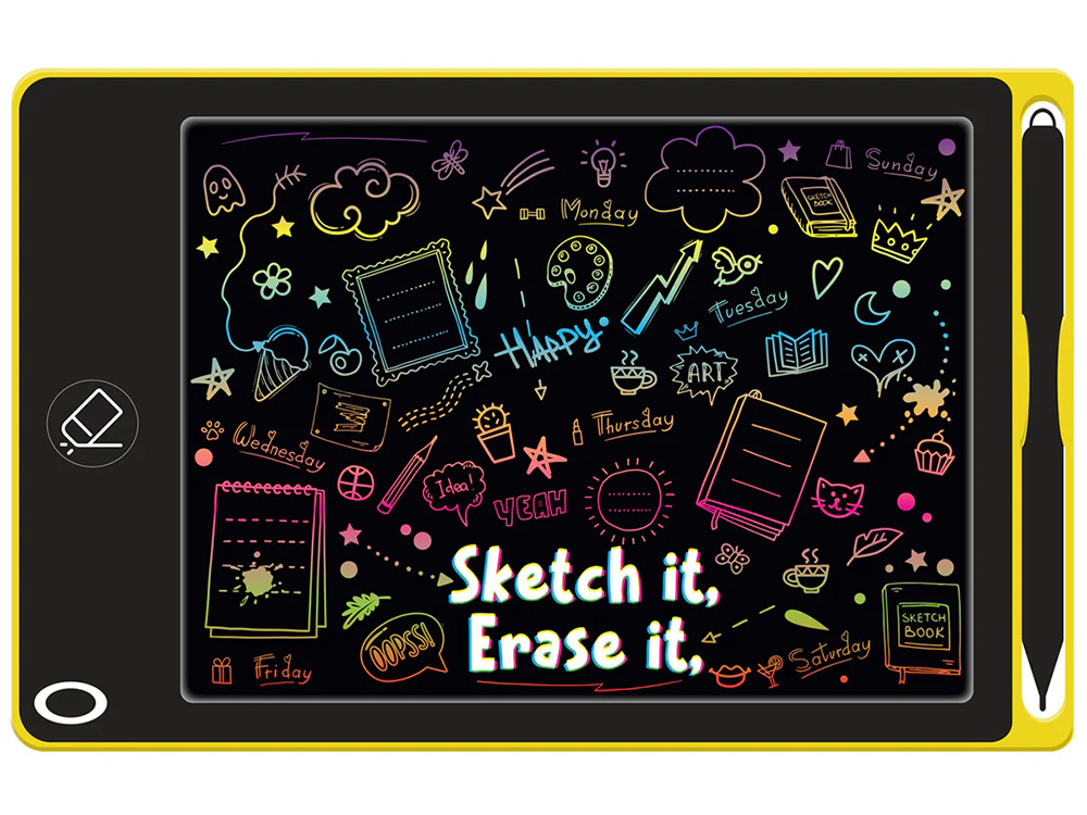 WRITING TABLET LCD YELLOW - Click Image to Close