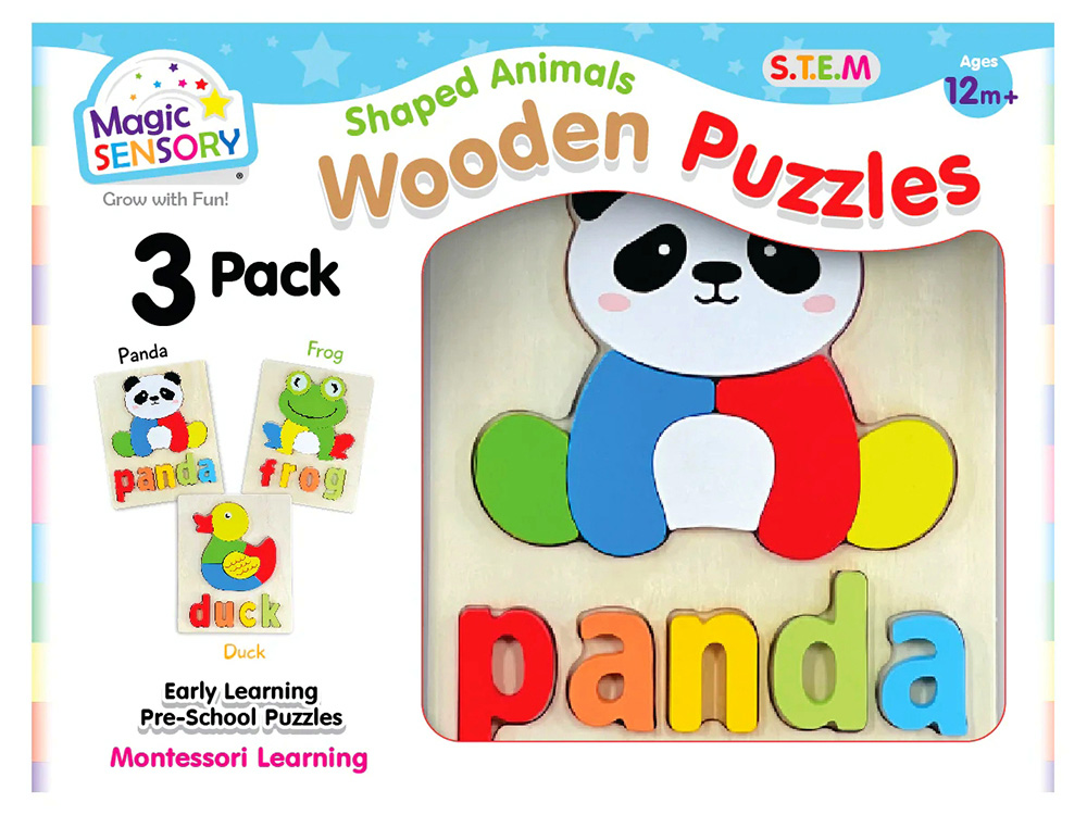 SHAPED ANIMALS WOODEN PUZZLES