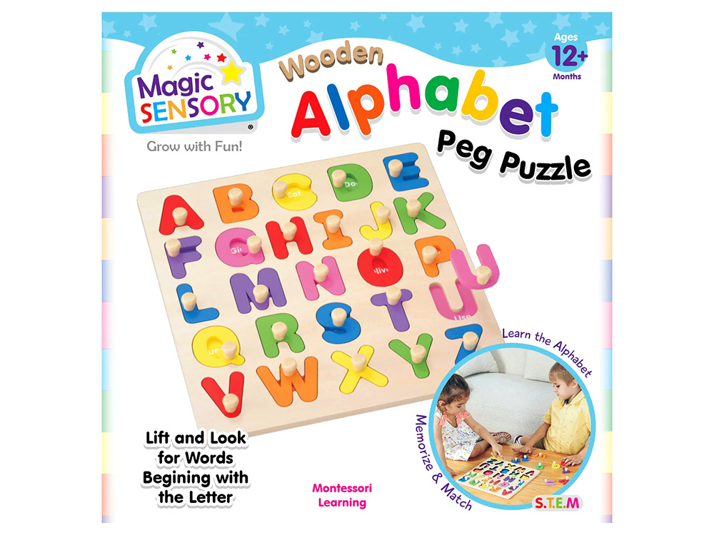 WOODEN ALPHABET PEG PUZZLE