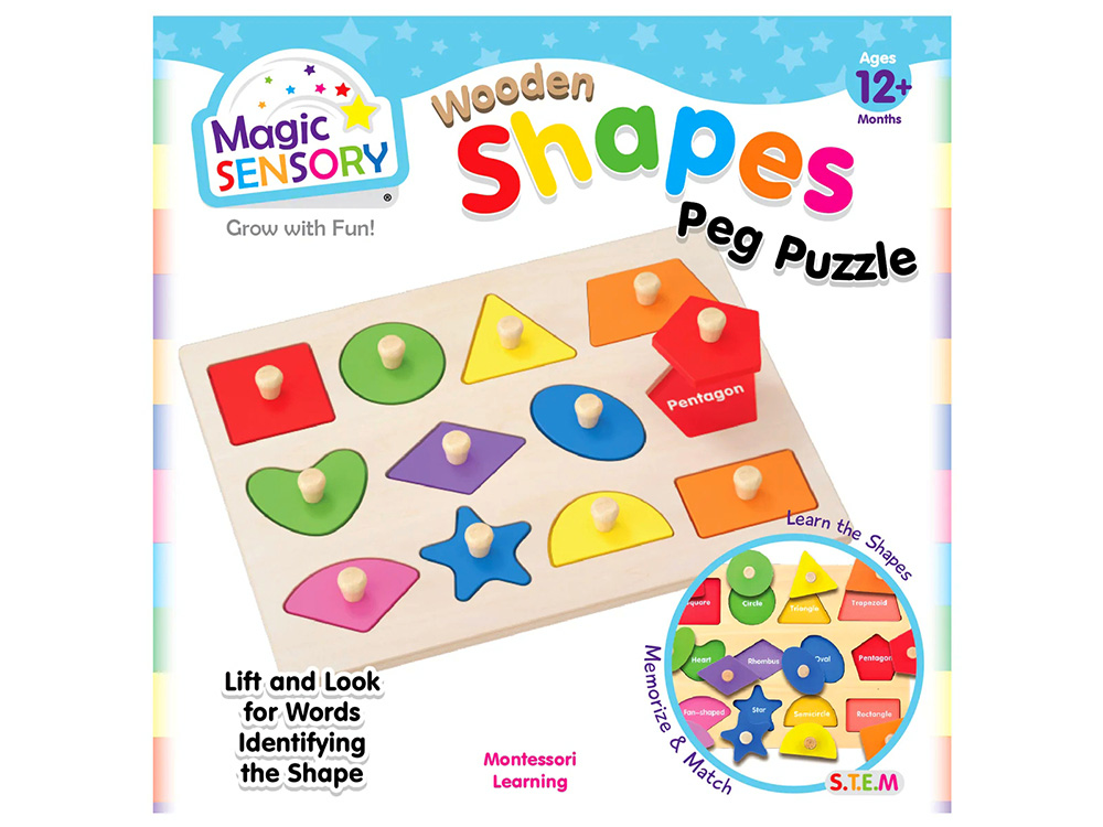 WOODEN SHAPES PEG PUZZLE