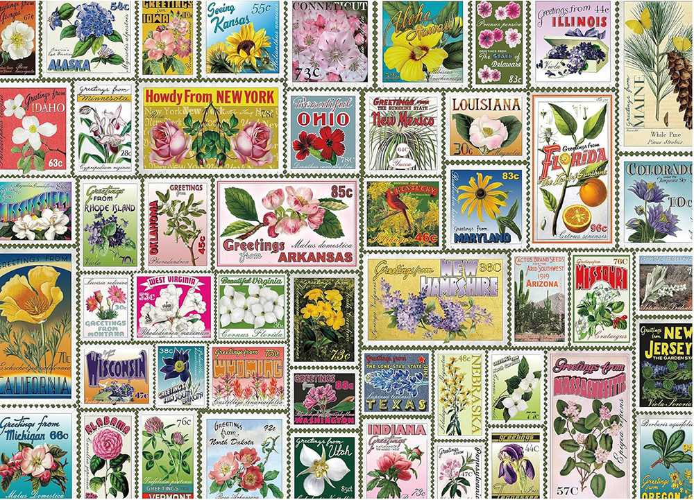 STAMPS FLOWER STAMPS 1000pc