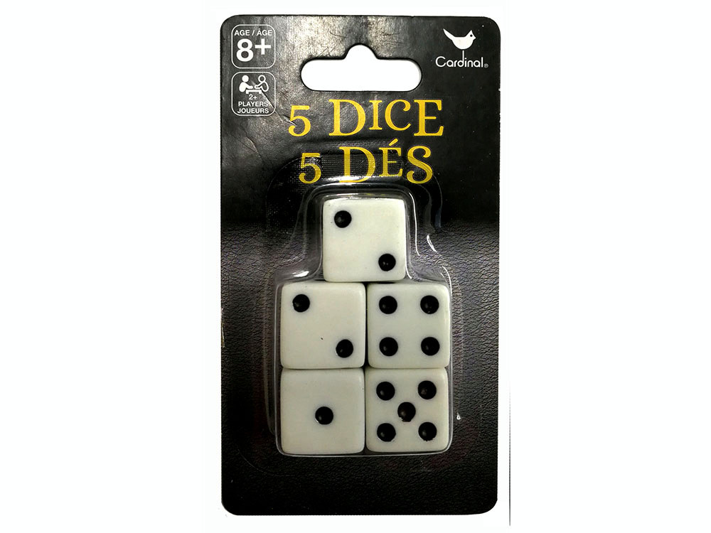 DICE,Pack of 5 16mm (Cardinal)