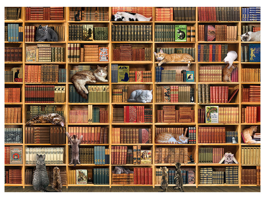 THE CAT LIBRARY 1000pc - Click Image to Close