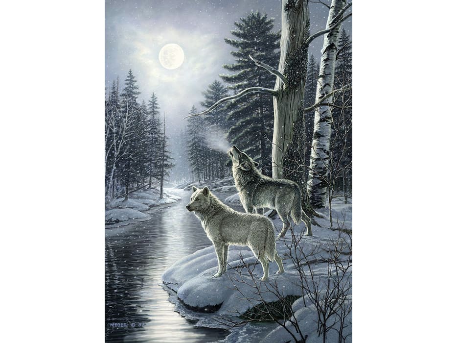 WOLVES BY MOONLIGHT 1000pc - Click Image to Close