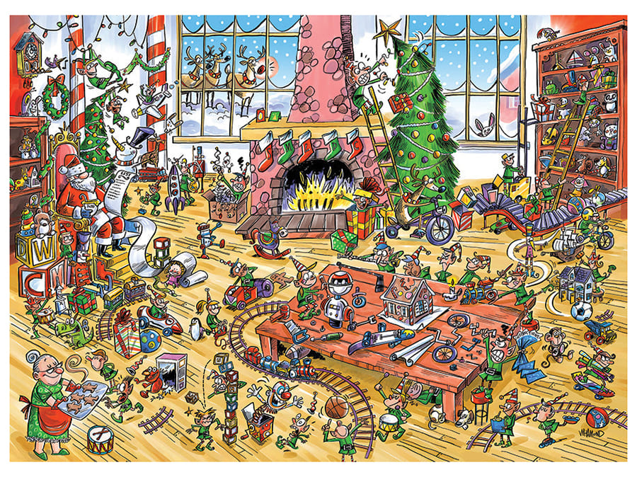 DOODLETOWN ELVES AT WORK 1000p - Click Image to Close