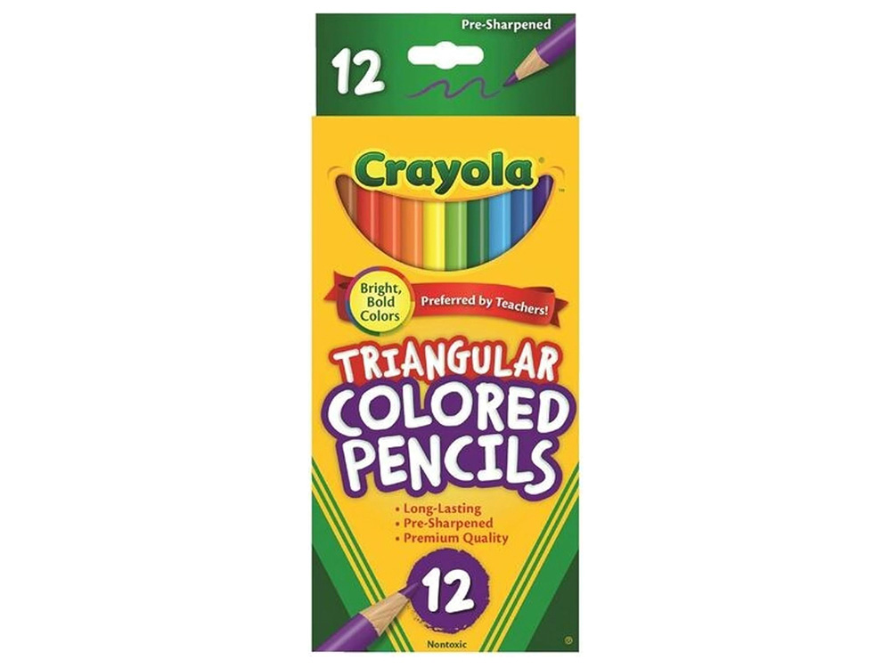 TRIANGULAR COLOURED PENCILS 12