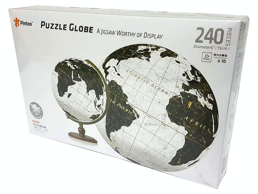 PUZZLE SPHERE 6" MARBLE EARTH