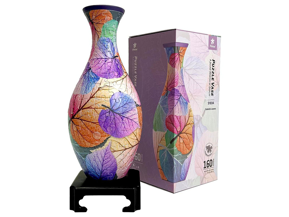 PUZZLE VASE COLOURFUL LEAVES