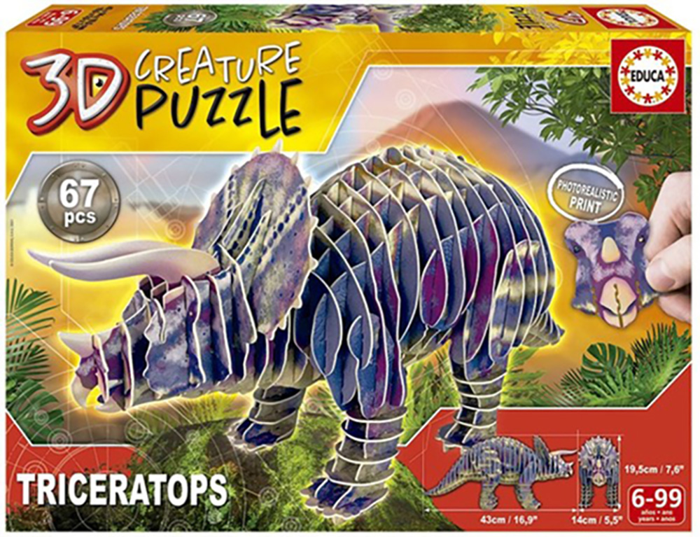 3D CREATURE PUZZLE TRICERATOPS