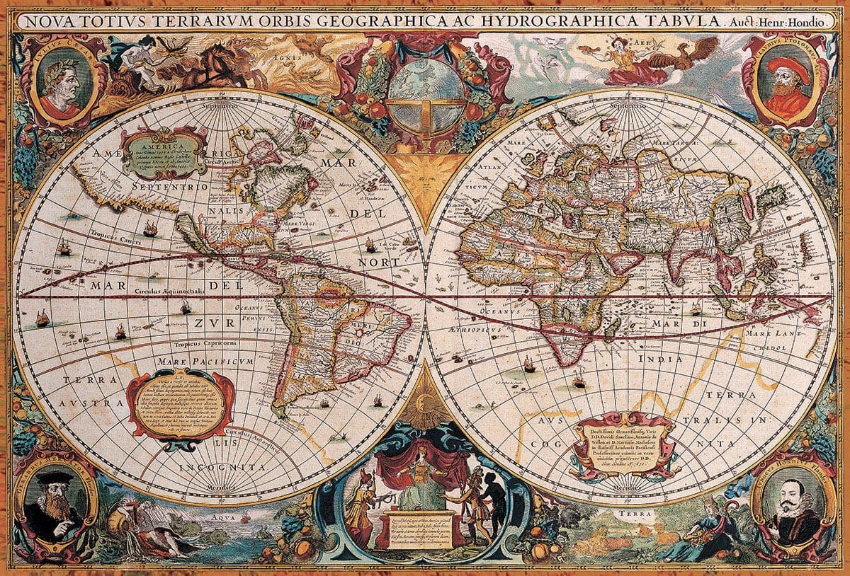 ANTIQUE WORLD MAP 2000pc - Click Image to Close