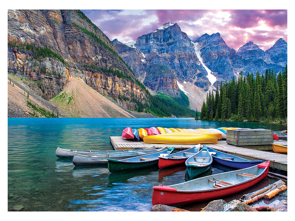 LAKE LOUISE CANOES ON THE LAKE - Click Image to Close