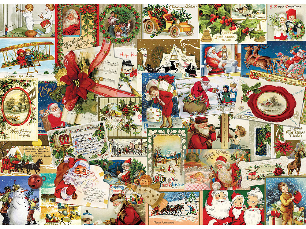 VINTAGE CHRISTMAS CARDS 1000pc - Click Image to Close