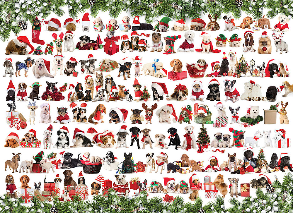 HOLIDAY DOGS 1000pc - Click Image to Close