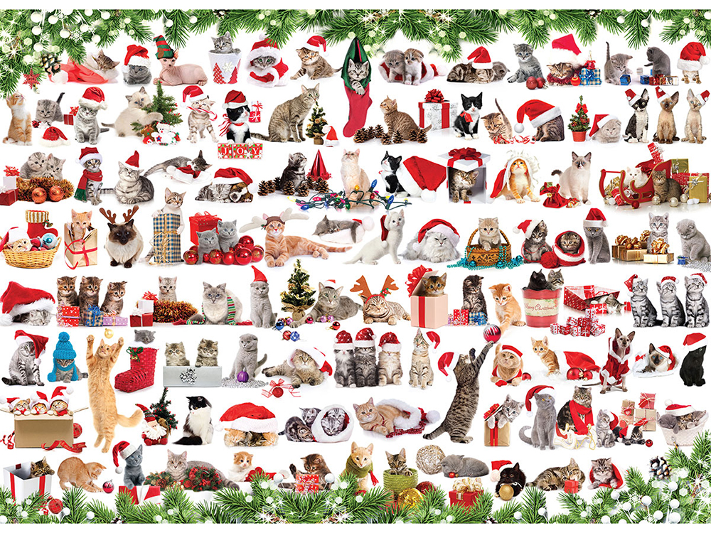 HOLIDAY CATS 1000pc - Click Image to Close