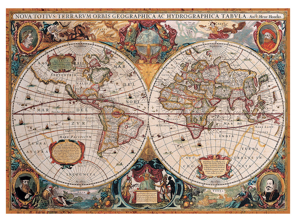 ANTIQUE WORLD MAP # 1 1000pc - Click Image to Close
