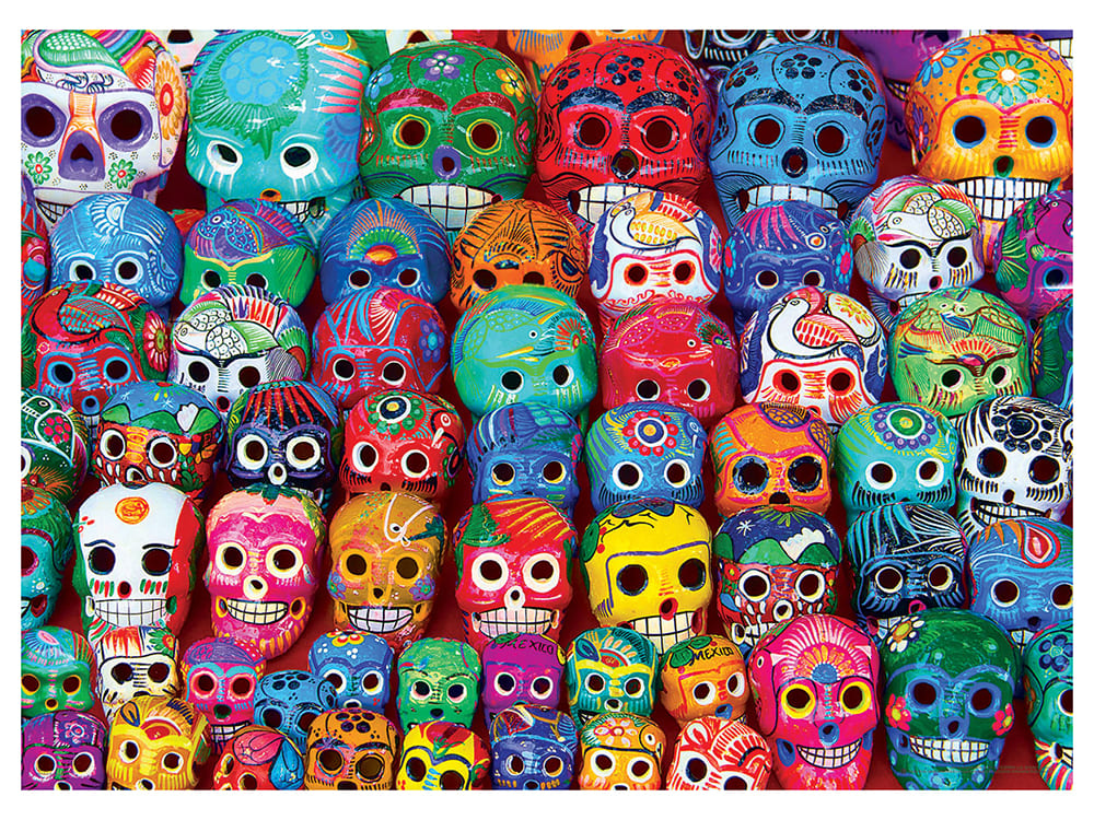 TRADITIONAL MEXICAN SKULLS - Click Image to Close
