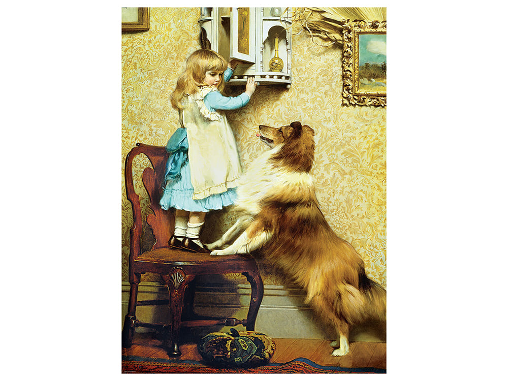 LITTLE GIRL & HER SHELTIE 1000 - Click Image to Close