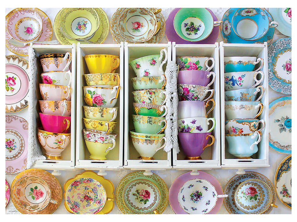 COLORFUL TEA CUPS 1000pc - Click Image to Close