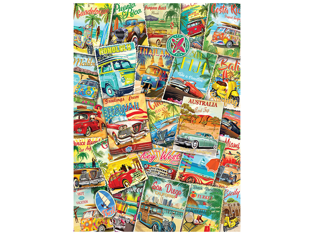 VINTAGE TRAVEL COLLAGE 1000pc - Click Image to Close