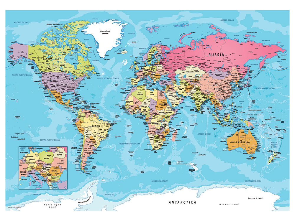 MAP OF WORLD 550pc GLOBE TIN - Click Image to Close