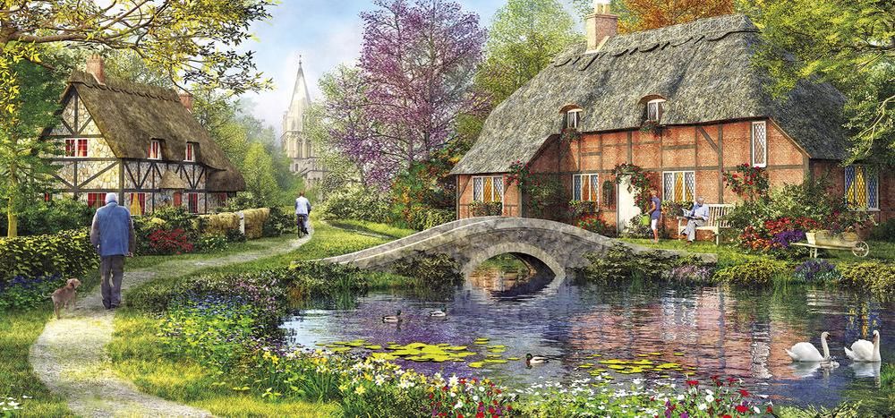 COTTAGE BY THE BROOK 636pc - Click Image to Close