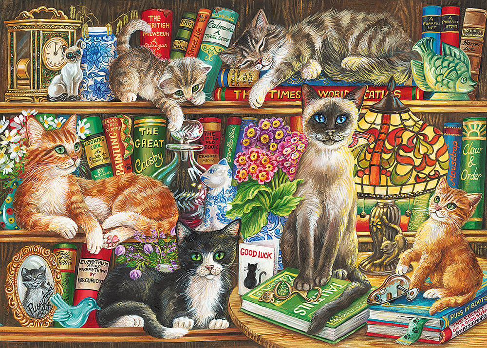 PUSS IN BOOKS 1000pc - Click Image to Close