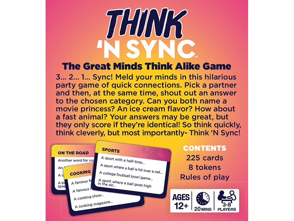THINK 'N SYNC Card Game - Click Image to Close