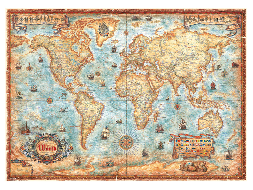 MAP ART, THE WORLD 2000pc - Click Image to Close
