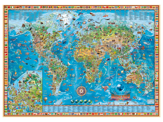MAP ART, AMAZING WORLD 2000pc - Click Image to Close